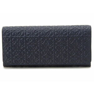 Loewe Round Zip Wallet CALF SKIN Calfskin Navy Blue